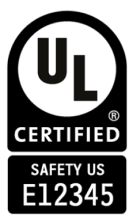 UL Certified Safety CA E12345: 